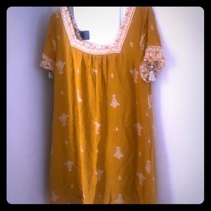 Indian-Style Square-neck Tunic Dress